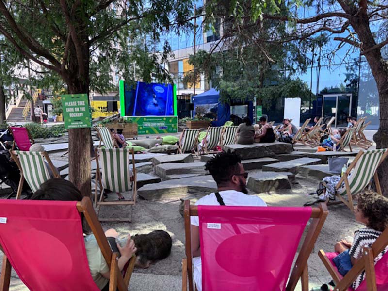 Families gather for outdoor cinema
